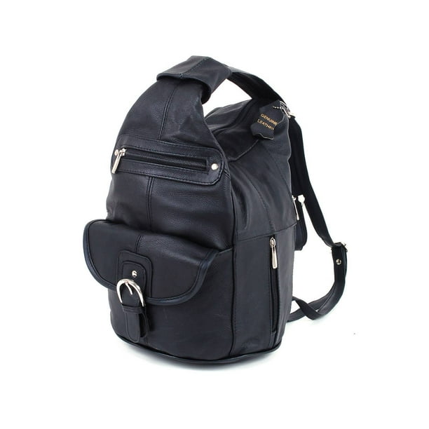Unisex Cowhide Leather Backpack Purse Sling Shoulder Bag Handbag Brand New ~~ 